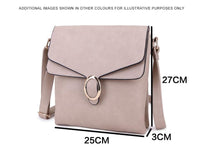 LARGE MULTI COMPARTMENT CROSS BODY OVER SHOULDER BAG WITH LONG STRAP - BROWN