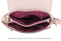 LARGE MULTI COMPARTMENT CROSS BODY OVER SHOULDER BAG WITH LONG STRAP - BROWN