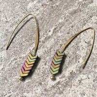 A-SHU ANTIQUE GOLD ARROW DROP DANGLE EARRINGS - A-SHU.CO.UK