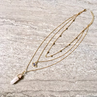 A-SHU EVIL EYE OPAL STONE GOLD MULTI LAYER DAINTY CHOKER NECKLACE - A-SHU.CO.UK