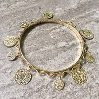 A-SHU BOHO INSPIRED GOLD PEARL GREEN FLORAL MIXED BANGLE SET - A-SHU.CO.UK