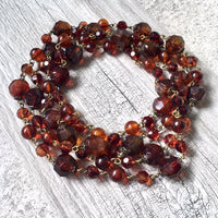 A-SHU LONG BOHEMIAN BROWN SIMPLE BEADED NECKLACE - A-SHU.CO.UK