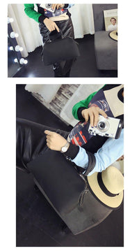 A-SHU BLACK FAUX LEATHER DOCTOR STYLE HOLDALL HANDBAG - A-SHU.CO.UK