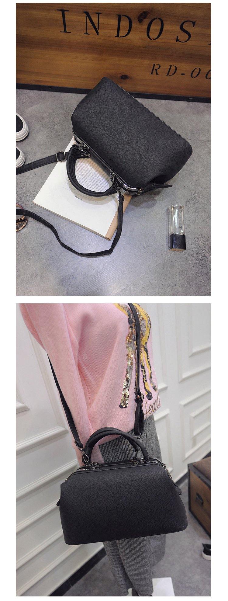 A-SHU BLACK FAUX LEATHER DOCTOR STYLE HOLDALL HANDBAG - A-SHU.CO.UK