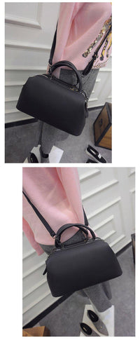 A-SHU BLACK FAUX LEATHER DOCTOR STYLE HOLDALL HANDBAG - A-SHU.CO.UK