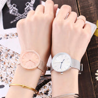 A-SHU SILVER PLAIN MESH BAND WOMENS QUARTZ WRIST WATCH - A-SHU.CO.UK