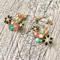 A-SHU SMALL LIGHTWEIGHT DAISY FLOWER DIAMANTE STUD EARRINGS - A-SHU.CO.UK