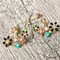 A-SHU SMALL LIGHTWEIGHT DAISY FLOWER DIAMANTE STUD EARRINGS - A-SHU.CO.UK