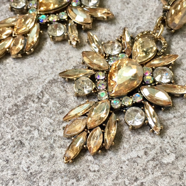 A-SHU LARGE DIAMANTE STONE OPULENT CRYSTAL DROP EARRINGS - A-SHU.CO.UK