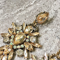 A-SHU LARGE DIAMANTE STONE OPULENT CRYSTAL DROP EARRINGS - A-SHU.CO.UK