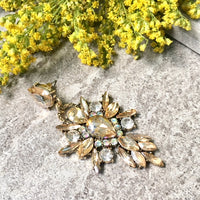 A-SHU LARGE DIAMANTE STONE OPULENT CRYSTAL DROP EARRINGS - A-SHU.CO.UK