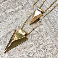 A-SHU MULTI LAYER POINTY TRIANGLE ARROW GOLD CHAIN NECKLACE - A-SHU.CO.UK
