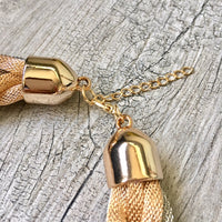 A-SHU ROSE GOLD SILVER METAL WOVEN TWIST CHUNKY CHAIN NECKLACE - A-SHU.CO.UK