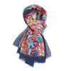 NAVY BLUE ANIMATED LIGHTWEIGHT RAINBOW CAT SCARF