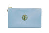SMALL MULTI-POCKET CROSSBODY PURSE BAG WITH WRISTLET AND LONG STRAP - LIGHT BLUE