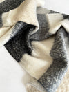 BLACK STRIPED WOOL BLANKET SCARF OVERSIZED WINTER SHAWL WRAP