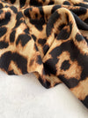 BROWN COTTON BLEND CLASSIC LEOPARD PRINT SCARF