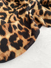 BROWN COTTON BLEND CLASSIC LEOPARD PRINT SCARF