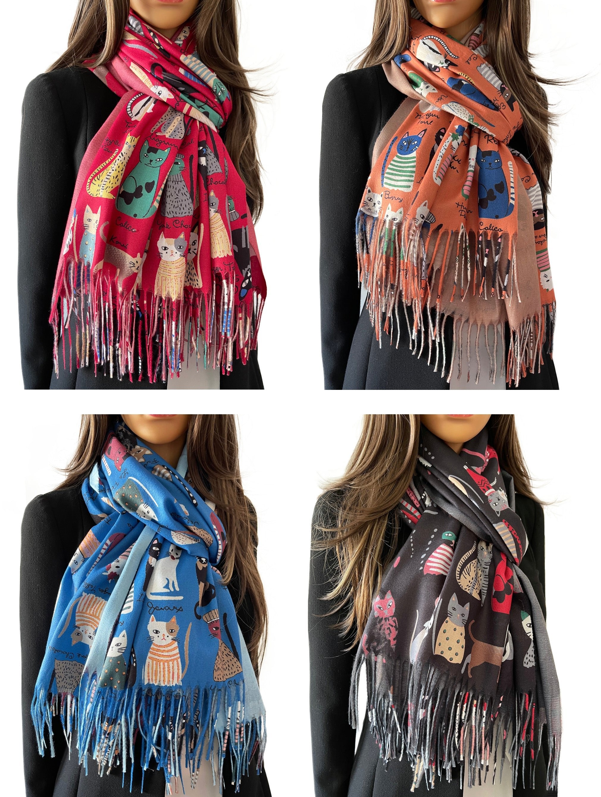 小物 \"Multi Coloured Scarf / BLACK\" Humble Hilo Multi-Colored Scarf/Shawl for Women Lightweight