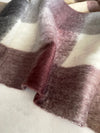 COFFEE MOCHA CHECKED WOOL RAINBOW BLANKET SCARF OVERSIZED WINTER SHAWL WRAP