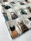 CREAM AND BLACK LIGHTWEIGHT BORDER CAT SCARF