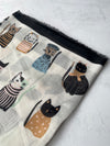 CREAM AND BLACK LIGHTWEIGHT BORDER CAT SCARF