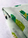 CREAM AND GREEN LIGHTWEIGHT BORDER CAT SCARF