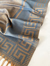 GEOMETRIC BLUE LIGHTWEIGHT PASHMINA SHAWL SCARF