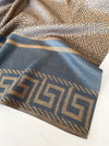 GEOMETRIC BLUE LIGHTWEIGHT PASHMINA SHAWL SCARF