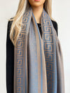 GEOMETRIC BLUE LIGHTWEIGHT PASHMINA SHAWL SCARF