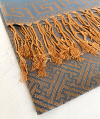 GEOMETRIC BLUE LIGHTWEIGHT PASHMINA SHAWL SCARF