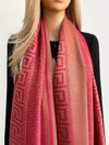 GEOMETRIC CORAL RED LIGHTWEIGHT PASHMINA SHAWL SCARF