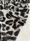 GREY COTTON BLEND CLASSIC LEOPARD PRINT SCARF