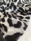 GREY COTTON BLEND CLASSIC LEOPARD PRINT SCARF