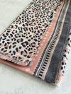 LARGE BLUSH PINK TIGER AND LEOPARD PRINT SHAWL SCARF