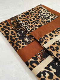 Brown Snakeskin and Leopard Print Scarf