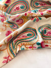 LARGE CREAM COLOURFUL PAISLEY CASHMERE COTTON BLEND WINTER SHAWL BLANKET SCARF