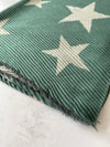 LARGE DUCK EGG GREEN STAR THICK REVERSIBLE WINTER SHAWL BLANKET SCARF