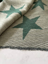 LARGE DUCK EGG GREEN STAR THICK REVERSIBLE WINTER SHAWL BLANKET SCARF