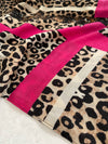 Fuchsia Pink Snakeskin and Leopard Print Scarf