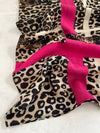 LARGE FUCHSIA PINK SNAKESKIN AND LEOPARD PRINT SCARF