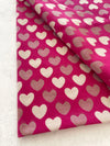 LARGE FUCHSIA PINK HEART PRINT REVERSIBLE CASHMERE WINTER SHAWL BLANKET SCARF