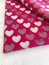 LARGE FUCHSIA PINK HEART PRINT REVERSIBLE CASHMERE WINTER SHAWL BLANKET SCARF
