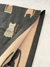 LARGE GREY CAT THICK REVERSIBLE WINTER SHAWL BLANKET SCARF