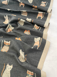 LARGE GREY CAT THICK REVERSIBLE WINTER SHAWL BLANKET SCARF