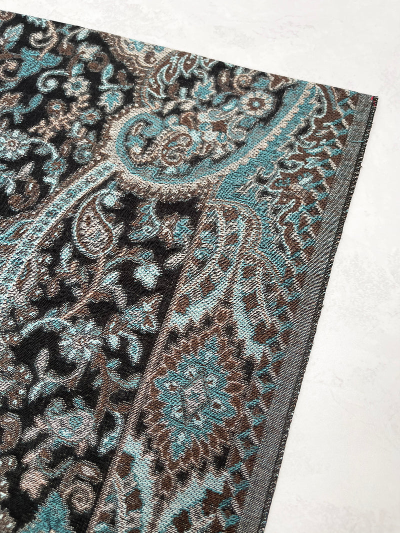 LARGE HAZED BLACK MULTI COLOUR PAISLEY PASHMINA SHAWL SCARF WRAP