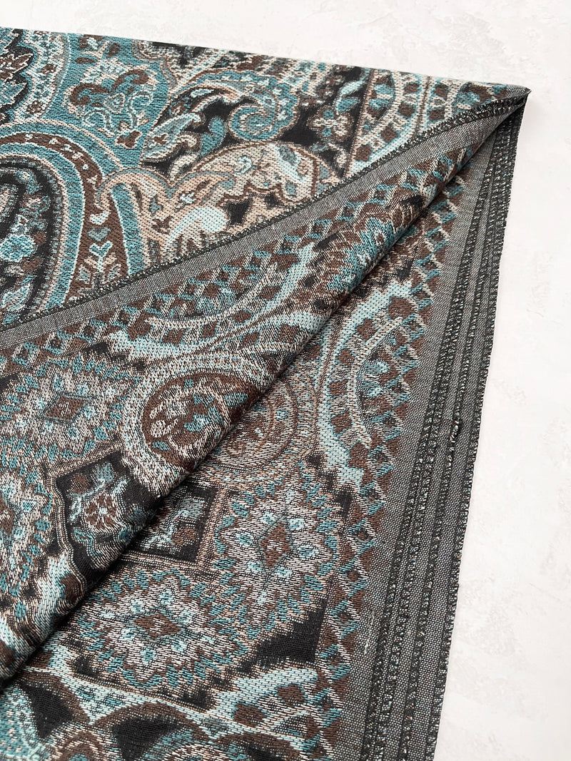 LARGE HAZED BLACK MULTI COLOUR PAISLEY PASHMINA SHAWL SCARF WRAP