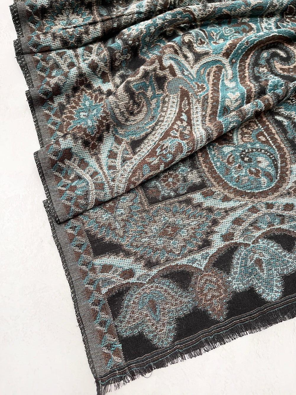 LARGE HAZED BLACK MULTI COLOUR PAISLEY PASHMINA SHAWL SCARF WRAP