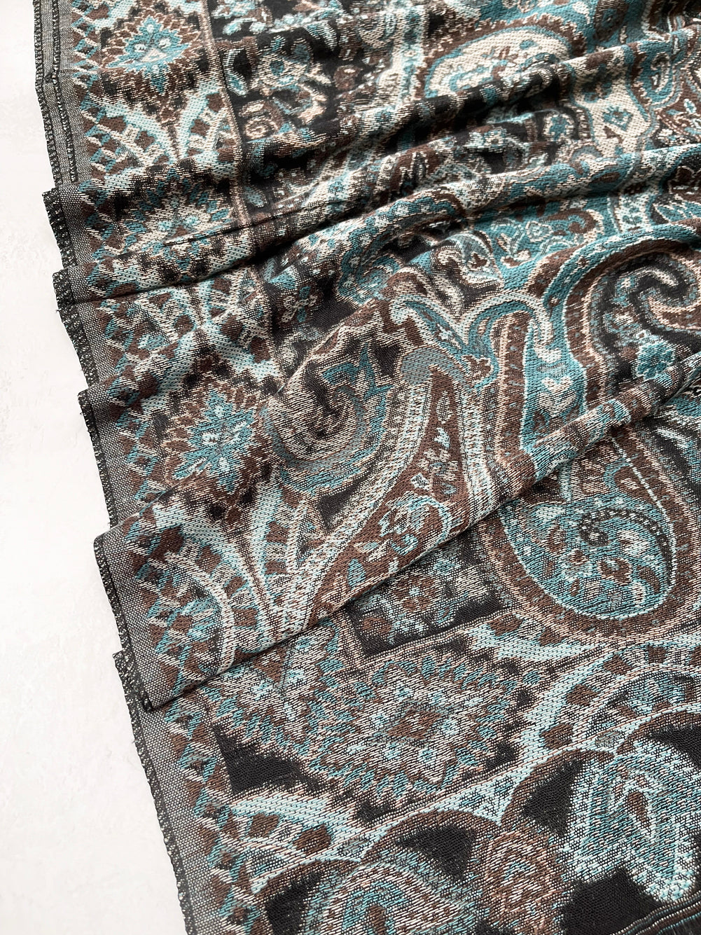 LARGE HAZED BLACK MULTI COLOUR PAISLEY PASHMINA SHAWL SCARF WRAP