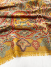 LARGE HAZED YELLOW MULTI COLOUR PAISLEY PASHMINA SHAWL SCARF WRAP